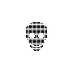 Skull sign icon made from squares. Vector illustration eps 10
