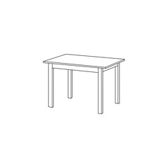 Table black sign icon. Vector illustration eps 10