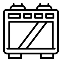 Kitchen stove icon. Outline kitchen stove vector icon for web design isolated on white background