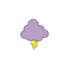 Cloud and lightning sign icon. Vector illustration eps 10