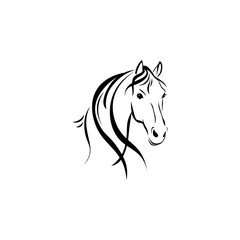 Horse black sign icon. Vector illustration eps 10