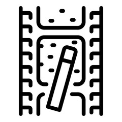 Reel edit icon. Outline reel edit vector icon for web design isolated on white background