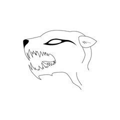 Angry wolf black sign icon. Vector illustration eps 10