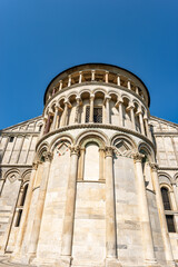 Obraz premium Pisa Cathedral (Duomo di Santa Maria Assunta) in Pisan Romanesque style. Square of Miracles (Piazza dei Miracoli). Tuscany, Italy, Europe