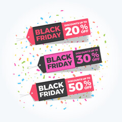 Black Friday % Discounts Shopping Tags