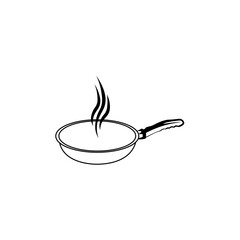 Frying pan black sign icon. Vector illustration eps 10