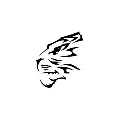 Tiger logo black sign icon. Vector illustration eps 10