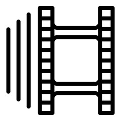 Clip editing icon. Outline clip editing vector icon for web design isolated on white background