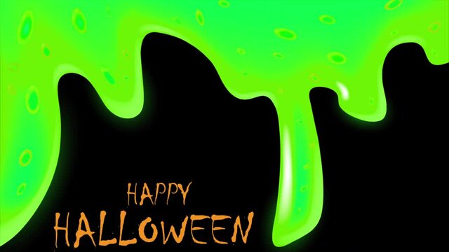Oozing green slime for halloween, art video illustration.
