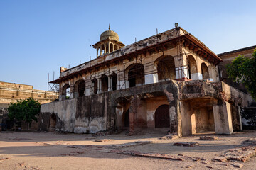 Fototapeta premium Old buildings inside the Lahore Fort in Pakistan