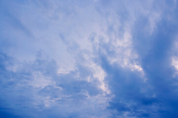 Naklejka na ściany i meble Beautiful sunset sky with clouds, Summer background