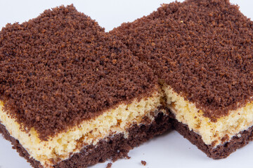 fresh pastry, with filling, isolated on a white background