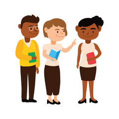 Fototapeta premium interracial teachers team workers characters