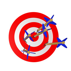 Round target with arrows 3d rendering