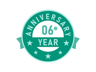 06 years anniversary Modern Badges 