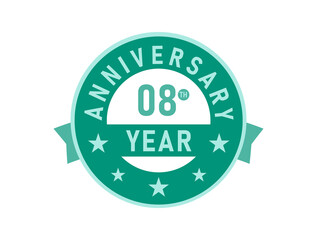 08 years anniversary Modern Badges 
