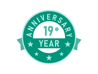 19 years anniversary Modern Badges 