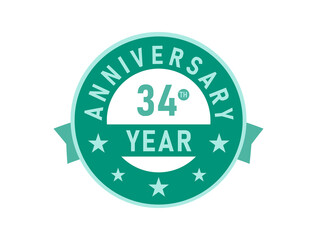 34 years anniversary Modern Badges 