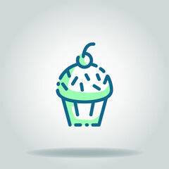 cupcake icon or logo in  twotone
