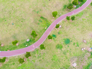 Outdoor aerial scenery of Wuhan Summer Park in Hubei