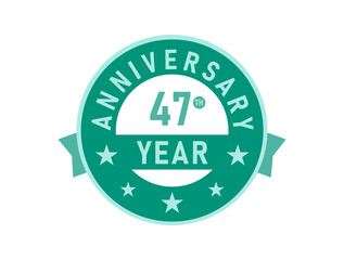 47 years anniversary Modern Badges 