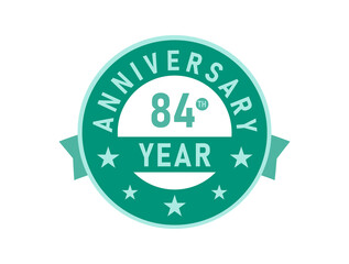 84 years anniversary Modern Badges 