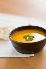 Homemade pumpkin soup