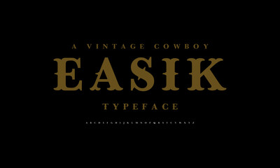 Vintage font set cowboy western style. Vector fonts design.