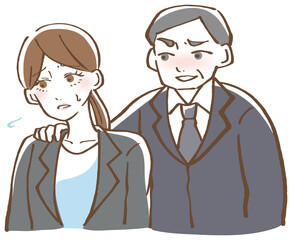 セクハラ　上司　部下　イラスト