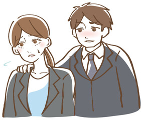 セクハラ　男女　イラスト