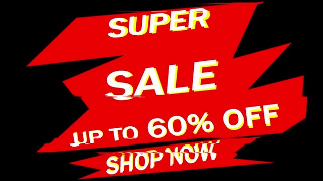 Super Sale discount banner animation