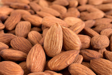 Close up almonds,Organic texture of almonds,For vegetarians.