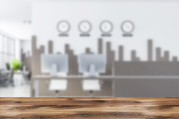 White and wood office background