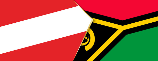 Austria and Vanuatu flags, two vector flags.