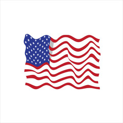 Wavy pattern vector minimalist abstract modern, creative wavy pattern concept of United States flag with simple background element. 