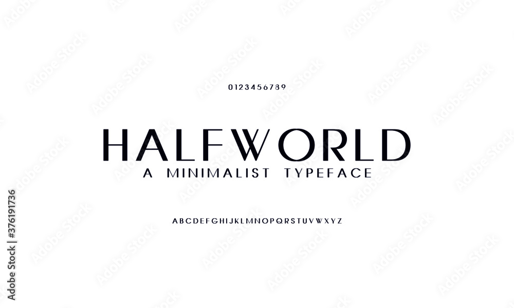 Poster simple uppercase typography font set. alphabet typeface design vector.