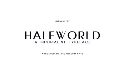 Simple uppercase typography font set. Alphabet typeface design vector.