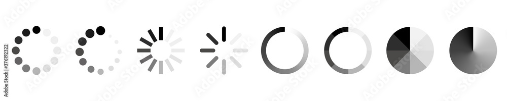 Wall mural vector loading icons set isolated on white background. vector illustration.