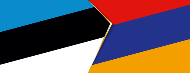 Estonia and Armenia flags, two vector flags.