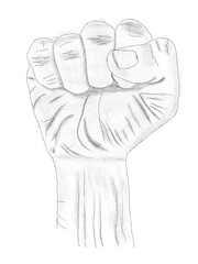 an illustration image of a clenched fist