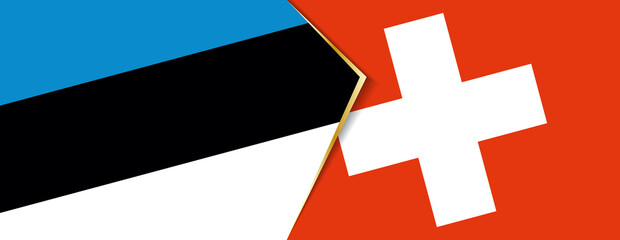 Estonia and Switzerland flags, two vector flags.