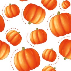 seamless pattern with pumpkin