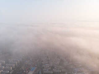 Fototapeta premium Summer city skyline scenery of Wuhan, Hubei, China
