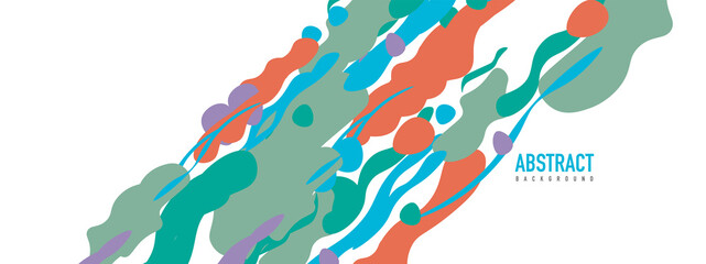 Trendy liquid style shapes abstract design, dynamic vector background for placards, brochures, posters, web landing pages, covers or banners