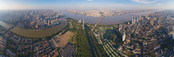 Summer city skyline scenery of Wuhan, Hubei, China