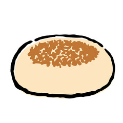Illustration of English muffin: Illustration like hand drawn illustration with ink and brush
