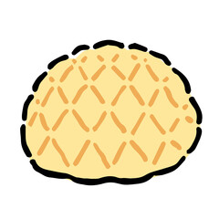 Illustration of Melon Pan: Illustration like hand drawn illustration with ink and brush