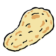 Illustration of Naan: Illustration like hand drawn illustration with ink and brush