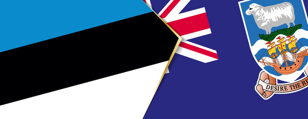 Estonia and Falkland Islands flags, two vector flags.