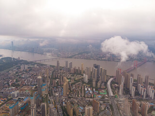 Summer city skyline scenery of Wuhan, Hubei, China